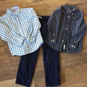 2 button down shirts and matching pants
